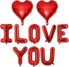 Red Heart Shaped Balloons Red I LOVE YOU Valentine Balloons for Valentines Day B