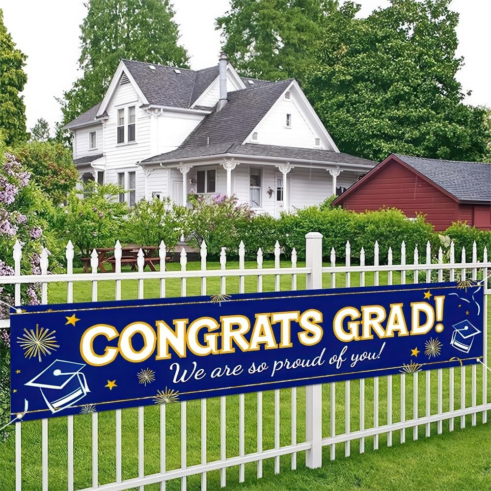 Graduation Banner 79×18 Inch Congratulations 2026 Graduate Decorations Congrats