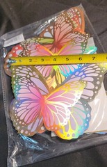 New Butterfly 36pc Party Decorations Fairy Garden (18pair) Iridesent Multi-size