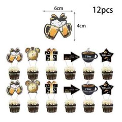 Happy Retirement Party Decor Golden Black Balloon Banner Farewell Party Supplies