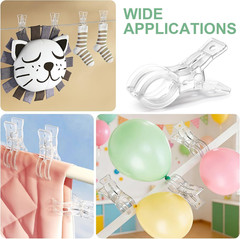 10 PCS Balloon Arch Clips, Plastic Transparent Backdrop Spring Clamps 3.5 Inch C