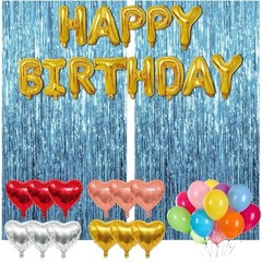 77Pcs Blue Happy Birthday Party Decorations Kit, Happy Birthday Light Blue