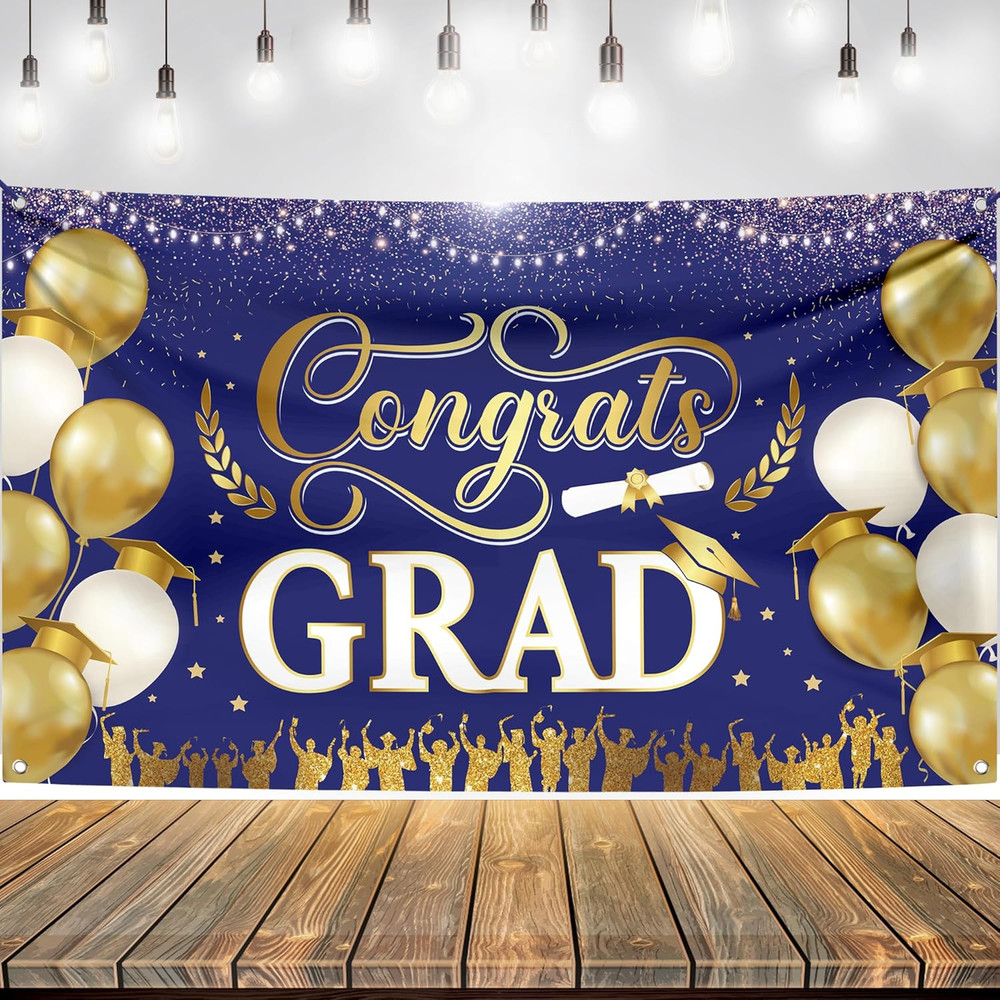, Xtralarge Congrats Grad Banner – 72X44 Inch, Congratulations Banner | Graduati