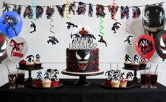 35 Pcs Venom Birthday Party Decorations Venom Balloons Banner Tablecloth Spiral