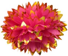Celebration Colorful Foil Trimmed Tissue Pom Pom Hangers 17″ 1/Pk, Select Color