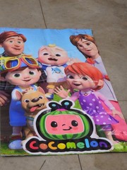 Cocomelon 51″ X 29″ Happy Birthday Backdrop Banner Poster Hook Loop Back