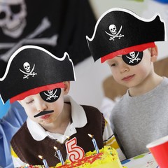 Pirate Hat Set for Kids, 36 Pcs Felt Pirate Hat, Skull Print Eye Patches, Fak…