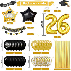 Black Gold Graduation Party Decorations, 2026 Graduation Decorations with Gold 2