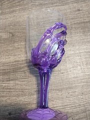 Purple Skeleton Hand Plastic Wine Glass Goblet Bar Prop Party 7″h