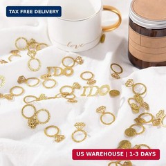 Gold Wedding Table Confetti,Glitter Paper Diamond Ring Confetti, I Do Engagement