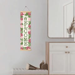 Floral Welcome Porch Banner, Rustic Color Flower Wall Decor Banner, Hanging D…