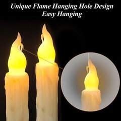 PChero 6pcs Flameless Taper Candles with Timer, 6.7″ LED Battery Operated Tap…