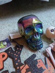 Halloween Bundle Decorations Plaque, Spiders, Skull & Skeleton Pumpkin.