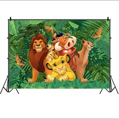 Lion King Backdrop Simba Baby Shower Decoration Jungle Birthday Party Background