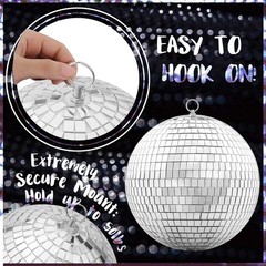 Devan 20CM Silver Mirror Ball – Disco Party Hanging Decorative 20cm,
