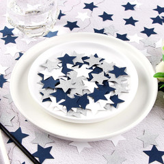 300Pcs Navy Blue White Silver Confetti,Glitter Paper Decor Twinkle Little Star T