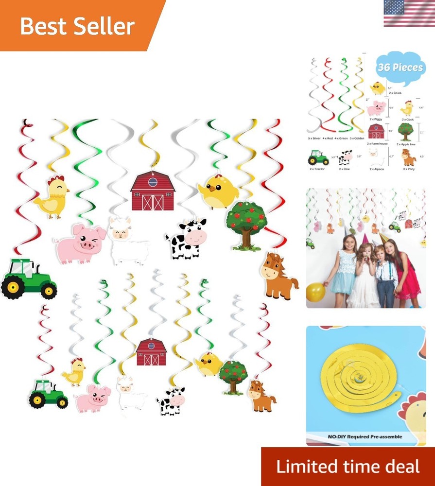 Farm Animals Hanging Party Decorations – Barnyard Theme Party Supplies Hangin…