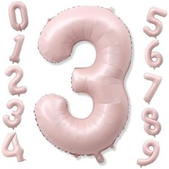 Number 3 Balloon, 40 Inch Giant Pastel Light Number 40 Inch Number 3 Pink