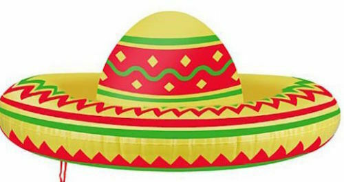 Inflatable Sombrero Blow Up Hat Mexican Wild West Party Fancy Dress UK Seller,