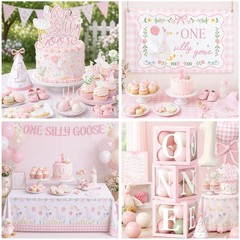 HAKOTI One Silly Goose Pink Decor