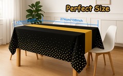 3Pcs Black and Gold Graduation Tablecloth, Graduation Decorations 2026,