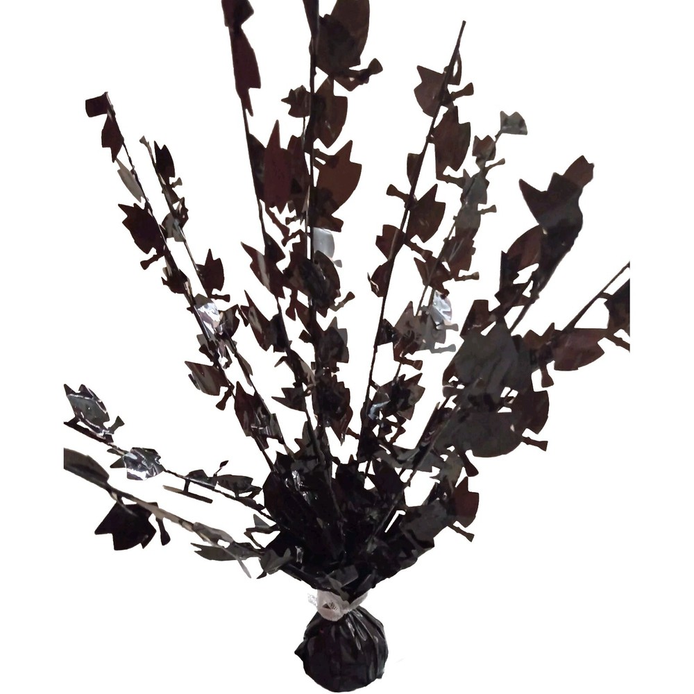 Graduation Unique Party Glitz Black and Silver Bow Balloon Weight Centrepiece
