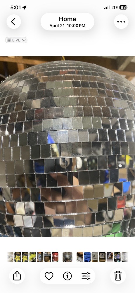 Silver Glass Mosaic Mirrored Disco Ball Hanging Decoration for Party Decor