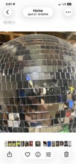 Silver Glass Mosaic Mirrored Disco Ball Hanging Decoration for Party Decor