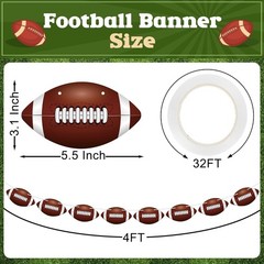 4 Pack Football Party Decorations, 32 PCS Football Cardboard Pre-Assemble Game D