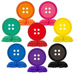 8 Pieces Button Birthday Party Honeycomb Centerpieces Colorful Red Black Blue…