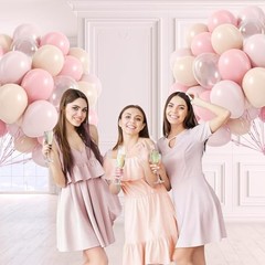60pcs Light Pink Balloons 12inch with Pastel Clear Balloons for Pink Nude