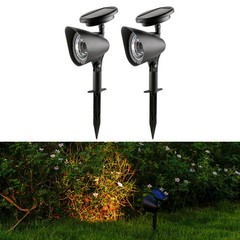 2PCS Weatherproof Solar Lights for Garden with Adjustable Angle Fast Charging