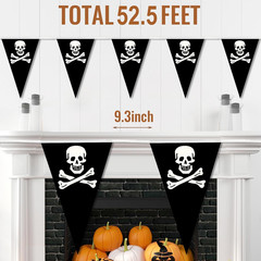 52.5 Ft Pirate Banner, Pirate Party Decorations Birthday Halloween Banner Triang