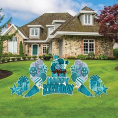 Sparkle Birthday Yard Card Greeting 12 pc Flair Set, Birthday Yard Signs