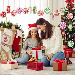180 Pcs Christmas Candyland Cutouts Paper Candy Cutouts Peppermint Candy Cane…