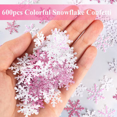 Frozen Winter Wonderland Party Decorations – 12Pcs Pink White Silver Snowflake H
