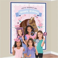 Saddle Up Horses Animal Birthday Party Decoration Scene Setters w/Photo Props