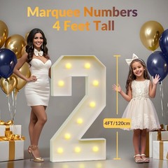 2026 Graduation Party Decorations – 4FT Light-Up Number 26 in White