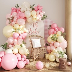 Pink and Yellow Balloon Arch Kit Pastel Pink Light Pink Yellow Sand White Bal…