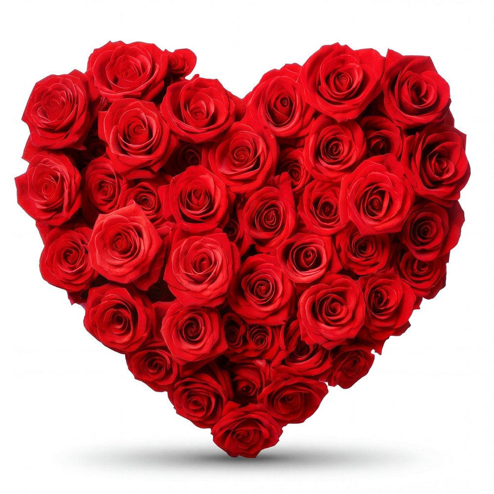 Bucherry 3.8 ft Red Roses Heart Cardboard Cutout Stand-up Life Size Large Hea…