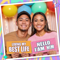 24 Designs Fun Photo Booth Props Fun Colorful Party Sign Decor Double Sided
