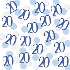 Blue Glitter 20 Confetti 20th Birthday Number Anniversary Table Decor 200 PCS