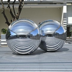 Yescom 2PCS 48″ Big Shiny Inflatable Mirror Ball Giant Reusable Hanging Silver