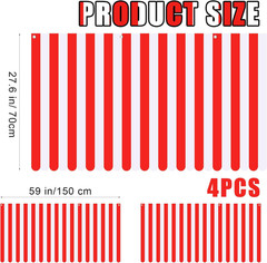 Preboun 2 Pcs 27.6»X 59» Circus Awning Decorations Striped Carnival Tent Awnin