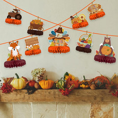 9PCS Premium Fall & Thanksgiving Party Decorations Set-Autumn Honeycomb Centerpc