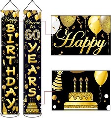 60th Birthday Party Banner Decorations for Women Men 60 Year Old Door Banners…