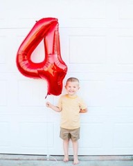 40 Inch Balloon, Giant 9 Number Balloons for 9th Birthday Number 9 Red