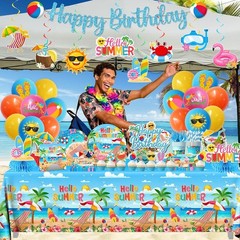 Hello Summer Beach Birthday Decorations for 24 Guests – Complete Party Set