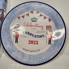 Tesco King Charles Coronation Party Set Bag Plate Napkin Tablecloth Flag Dog