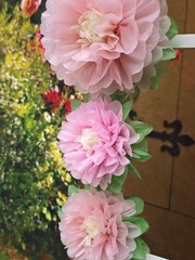 Pinks Flowers Decoration (11»-7» Assorted) 6 pcs Artificial Tissue Peony Nu…